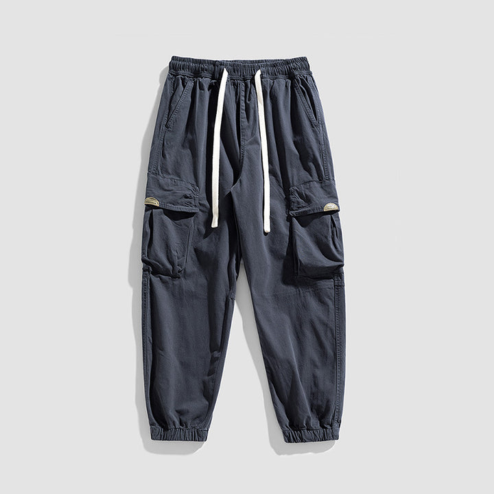 Herren Cargo-Jogger im Military-Style aus Baumwoll-Twill mit Tunnelzugbund und Mehrfachklappentaschen Drune