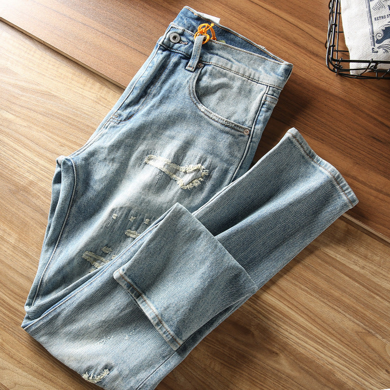 Herren Designer Jeans mit Destroyed-Details Drune