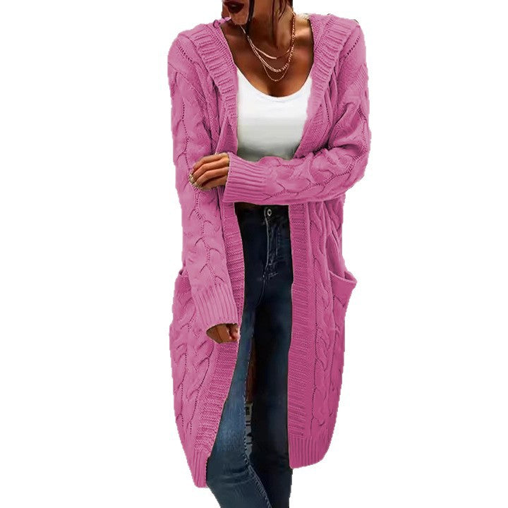 Damen Grobstrick Cardigan mit seitlichen Taschen und strukturiertem Zopfdesign Drune