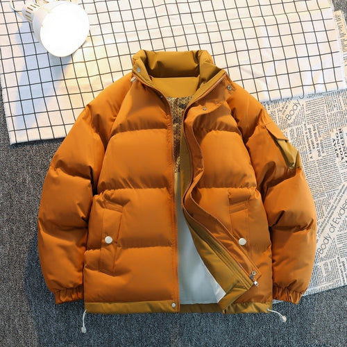 Herren Isolierte Oversize-Pufferjacke mit Kontrast-Innenfutter, Ärmeltasche & Kordelzug Drune