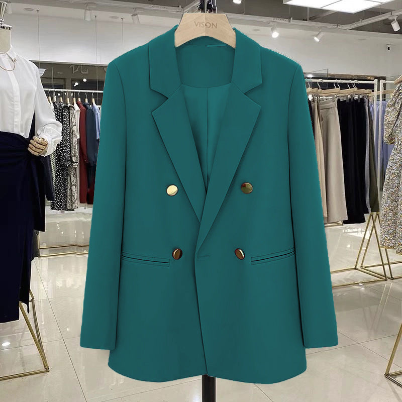 Damen Modischer Doppelreiher Blazer Drune