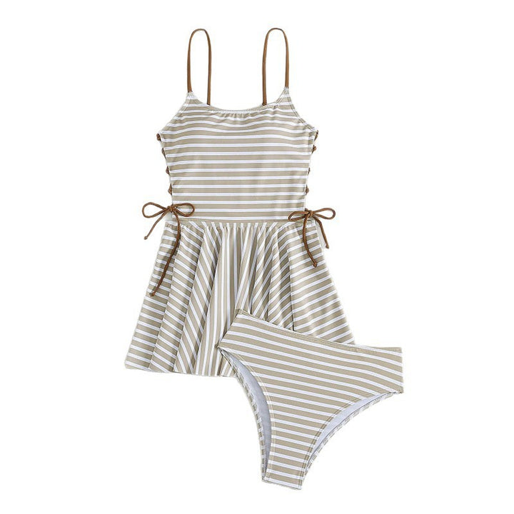 Damen rückenfreies Tankini-Set mit modischem Rüschendesign Drune