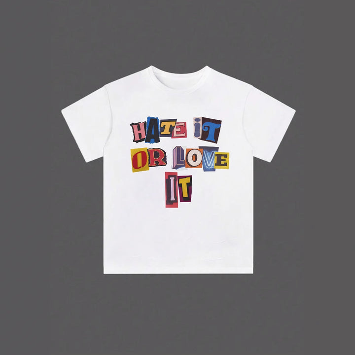 Damen T-Shirt mit auffälligem Schriftzug und lockerer Passform Drune