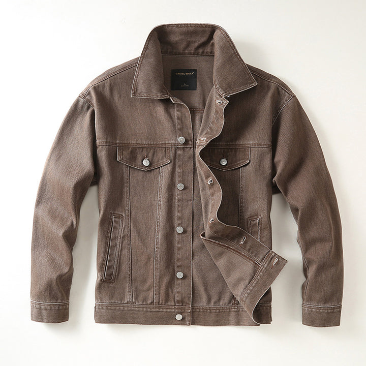 Herren Jeansjacke mit klassischem Schnitt und leichtem Vintage-Wash Drune