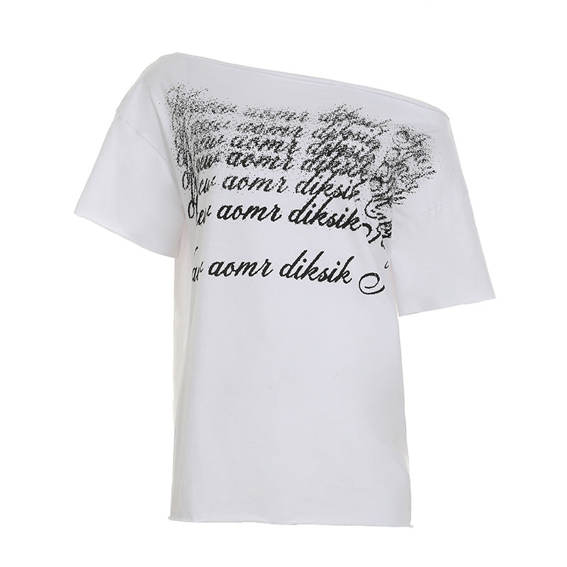 Damen Oversized T-Shirt mit Kristallverzierung und V-Ausschnitt Drune