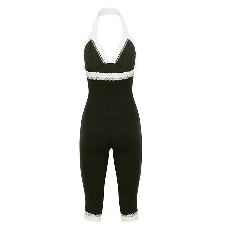 Damen Jumpsuit mit Spitzenakzenten und figurformendem Schnitt Drune