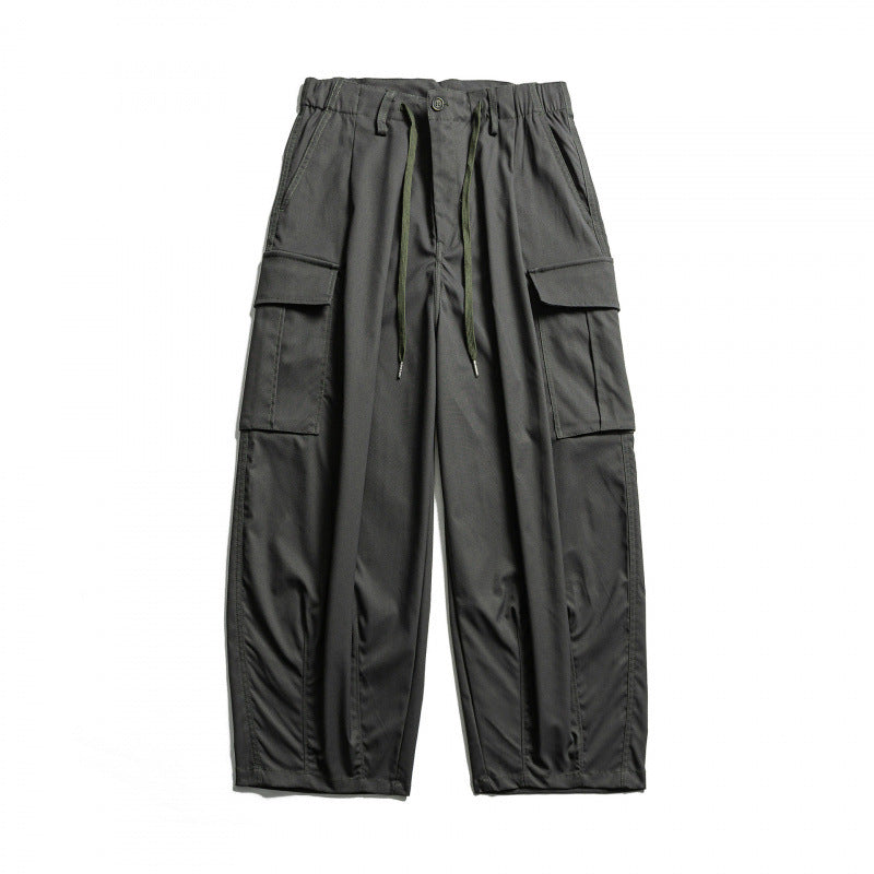 Herren Cargo-Hose im Baggy‑Schnitt mit Kordelzug und großen Pattentaschen Drune