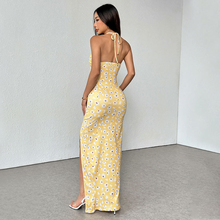 Damen Sommerliches Minikleid mit floralem Cut-Out-Detail und schmalem Bund Drune