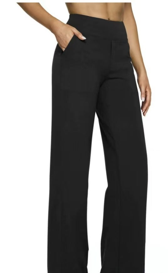 Damen Weit geschnittene Komfort-Hose mit elastischem Bund und praktischen Taschen Drune