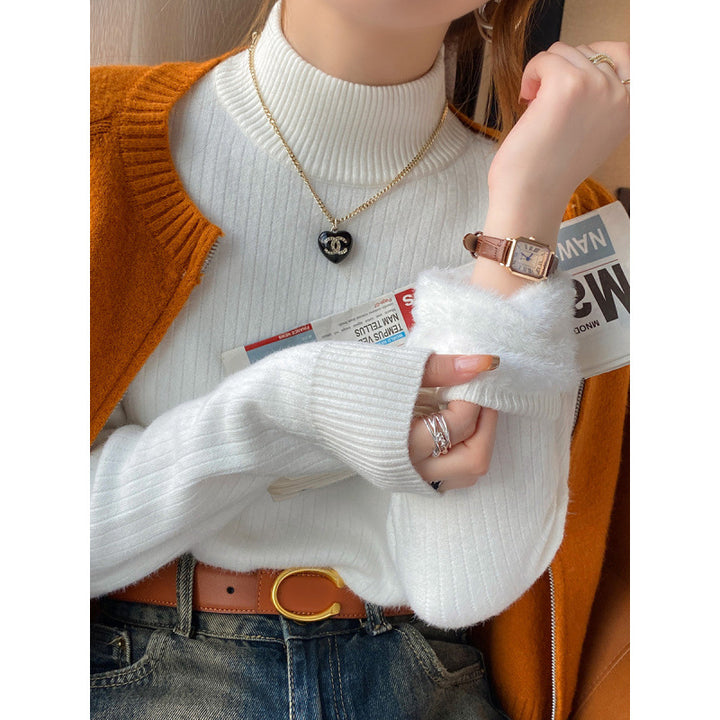 Damen Pullover mit Rollkragen und luxuriösem Flauschsaum Drune