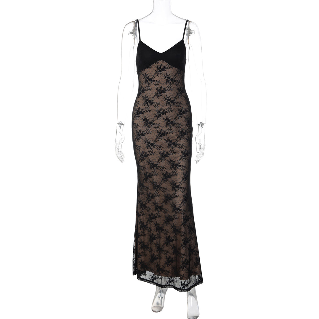 Damen Spitzen-Maxisommerkleid Drune