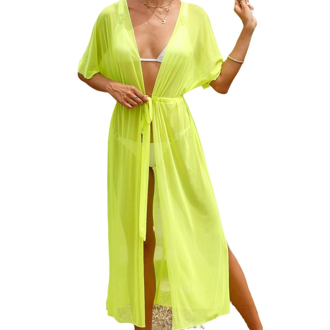 Damen Strandüberwurf mit eleganter Schnürung und weitem Schnitt Drune
