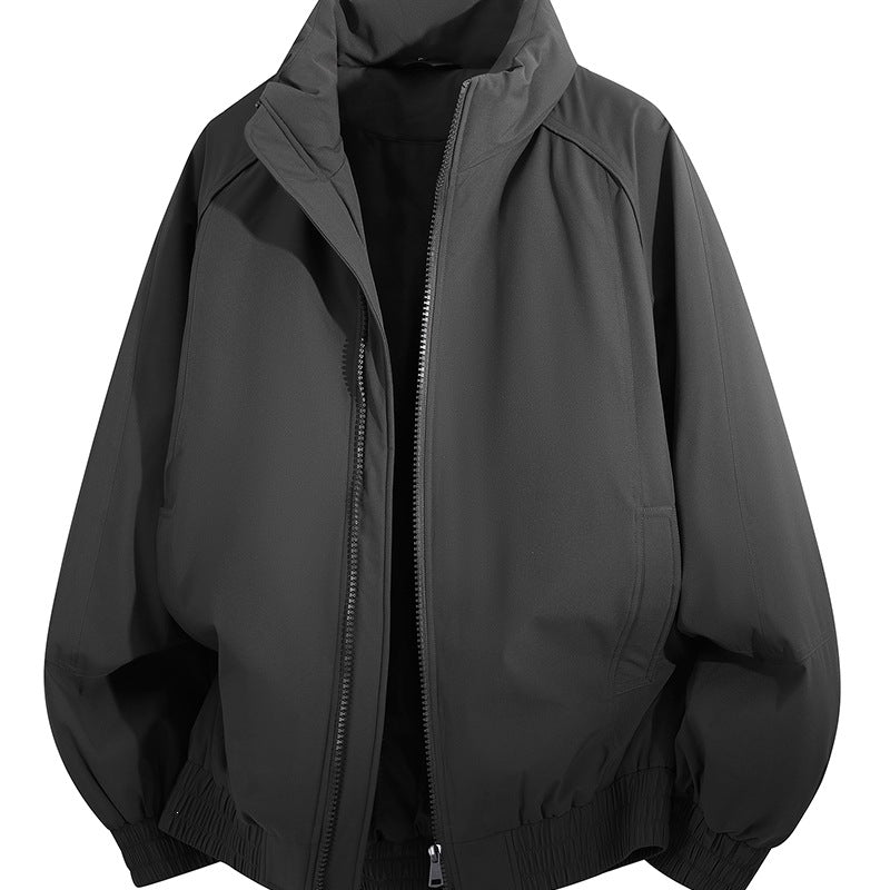 Unisex Oversize-Bomberjacke mit Stehkragen, elastischem Saum & wattierter Fütterung Drune