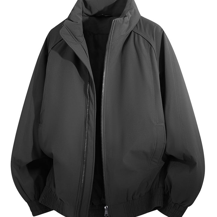 Unisex Oversize-Bomberjacke mit Stehkragen, elastischem Saum & wattierter Fütterung Drune