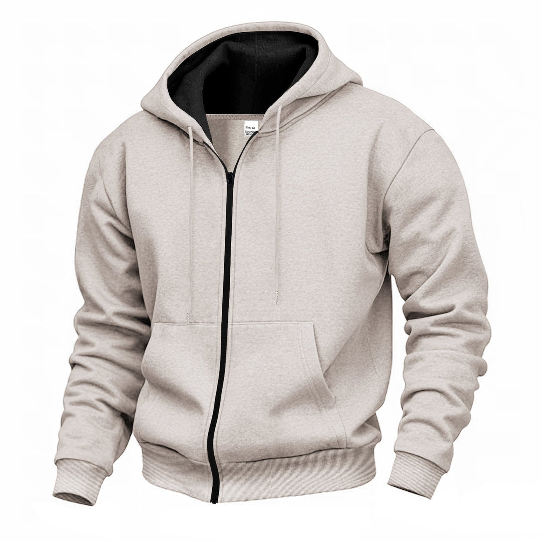 Herren Premium Kapuzenjacke mit durchgehendem Reißverschluss und weichem Fleece-Futter Drune