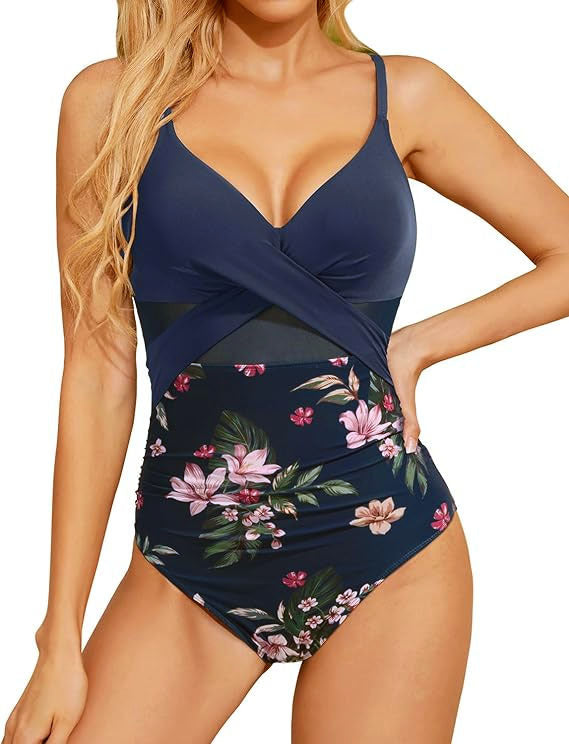 Damen Hochwertiger Einteiler Badeanzug mit trendigen Cut-Out-Details Drune