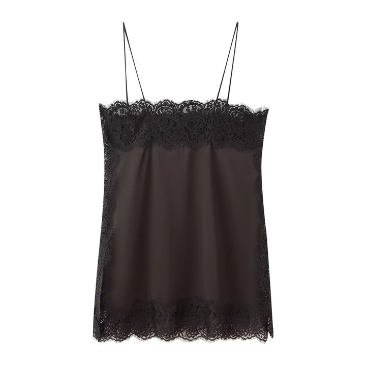 Damen elegante Satin-Hosen mit Spitzenakzenten Drune