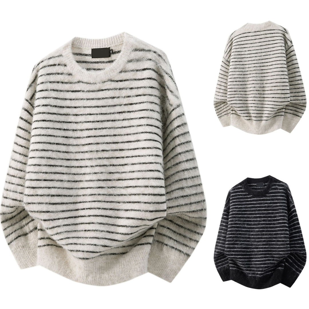 Damen Lässiger Strickpullover mit Streifen Drune