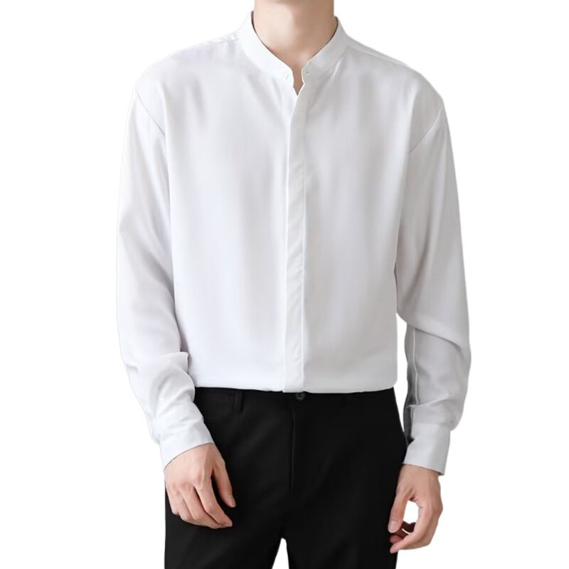 Herren Elegantes Stehkragenhemd Drune