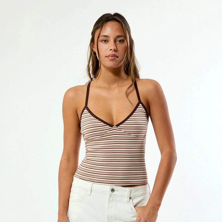 Damen Camisole-Top im lässigen Streifendesign mit verstellbaren Trägern Drune