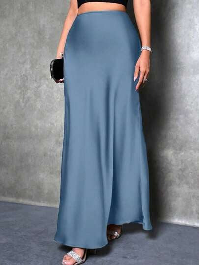 Damen Maxirock mit fließendem Schnitt und elegantem Fall Drune
