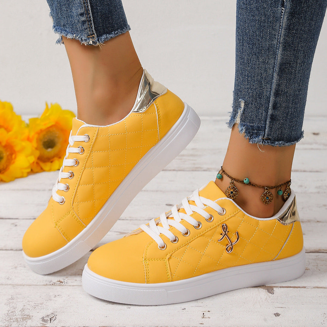 Damen Sportliche Schnür-Sneaker mit elegantem Steppdesign Drune