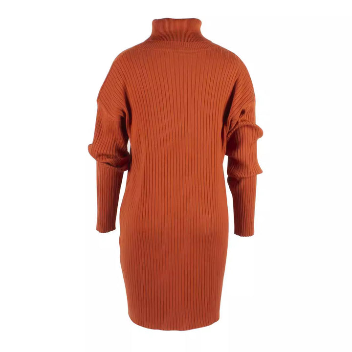 Damen Strickkleid mit hohem Kragen und feinem Rippenmuster Drune