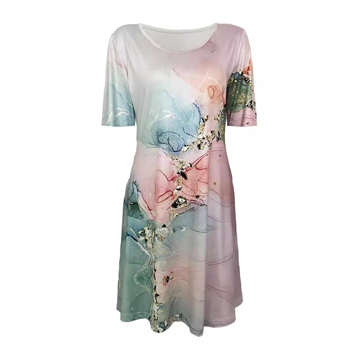 Damen Floral Bedrucktes A-Linien Kleid Drune