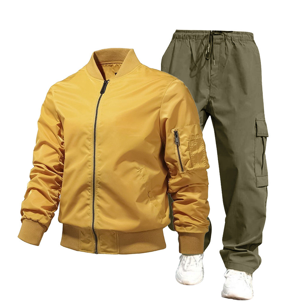Herren urbane Bomberjacke und Cargo-Hosen Set Drune
