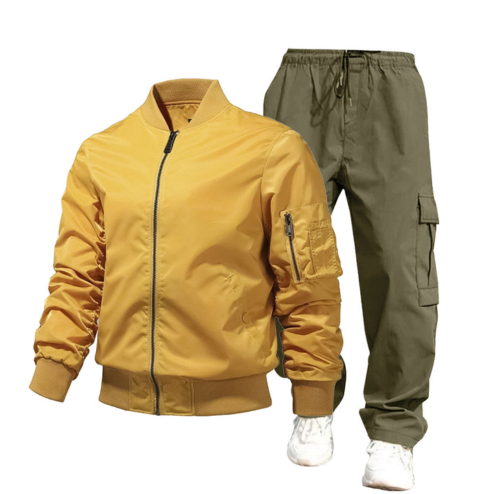 Herren urbane Bomberjacke und Cargo-Hosen Set Drune