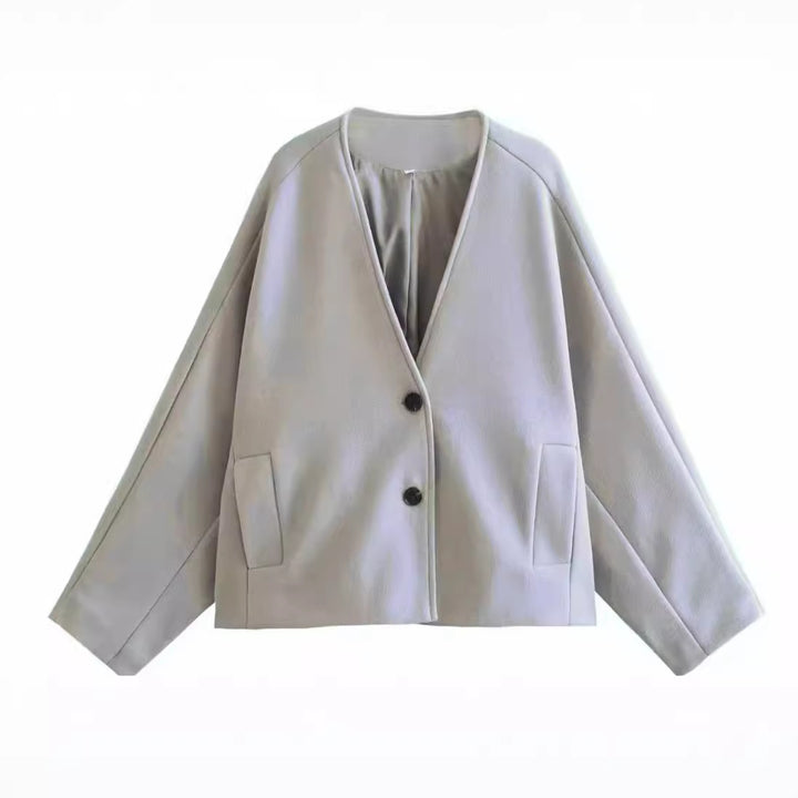 Damen Modische Jacke mit schickem Schnitt und praktischen Taschen Drune