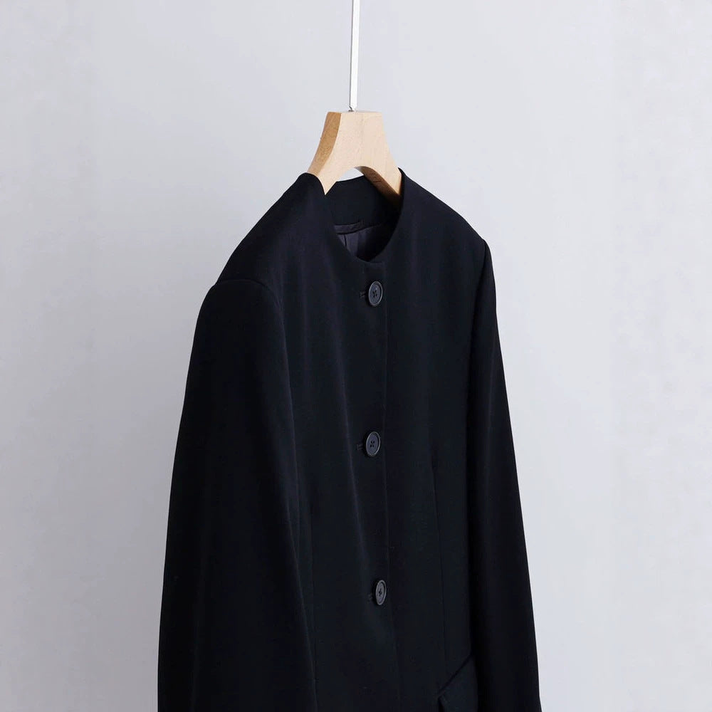 Damen Modischer Blazer mit einfachem Kragen Drune