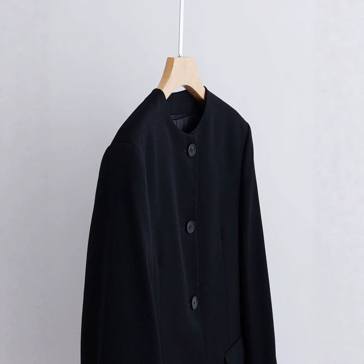 Damen Modischer Blazer mit einfachem Kragen Drune