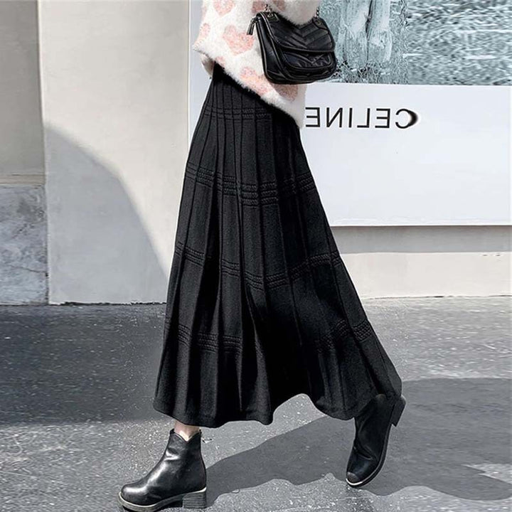 Damen Eleganter Strick-Maxirock Drune
