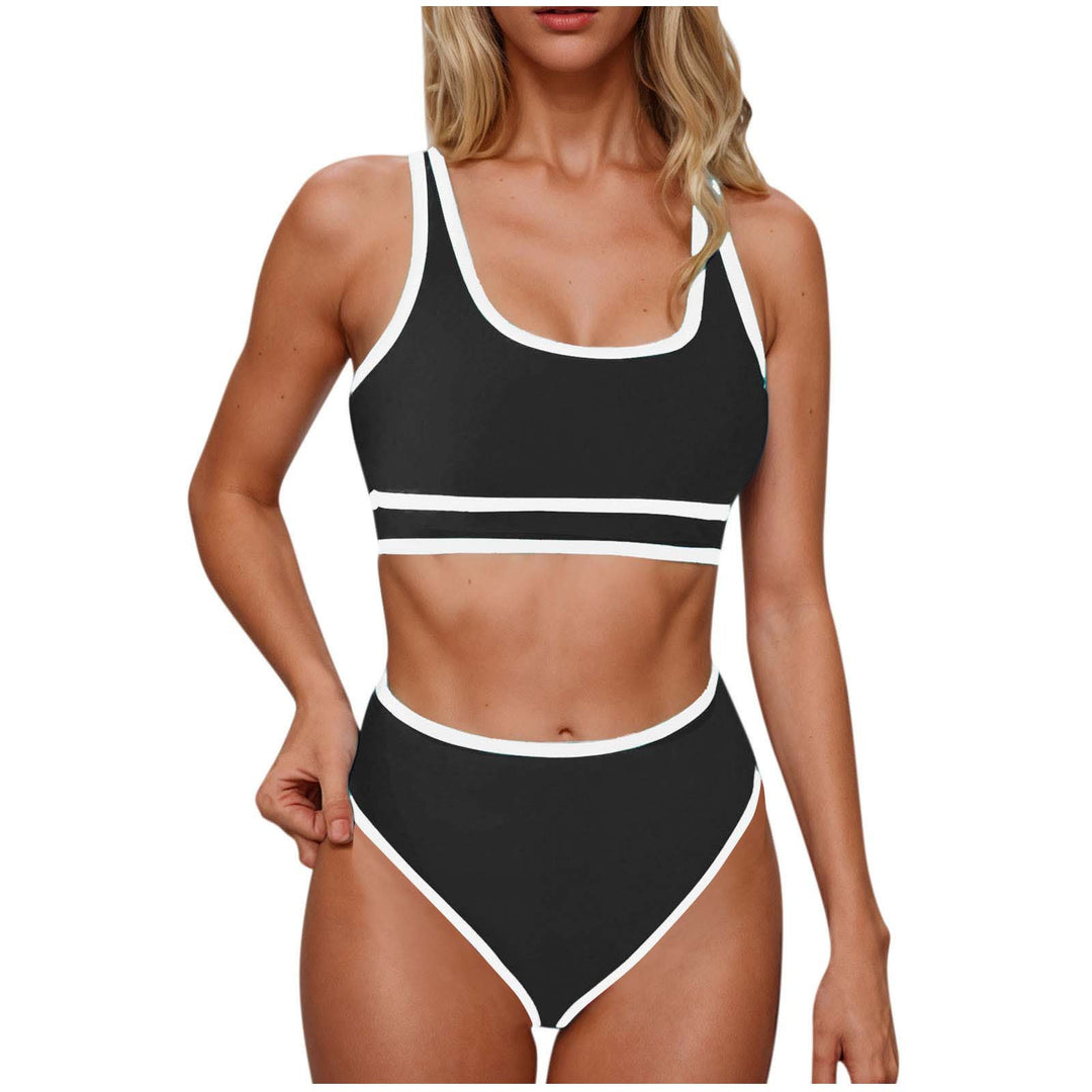Damen Sportliches Hochtailliertes Bikini-Set Drune