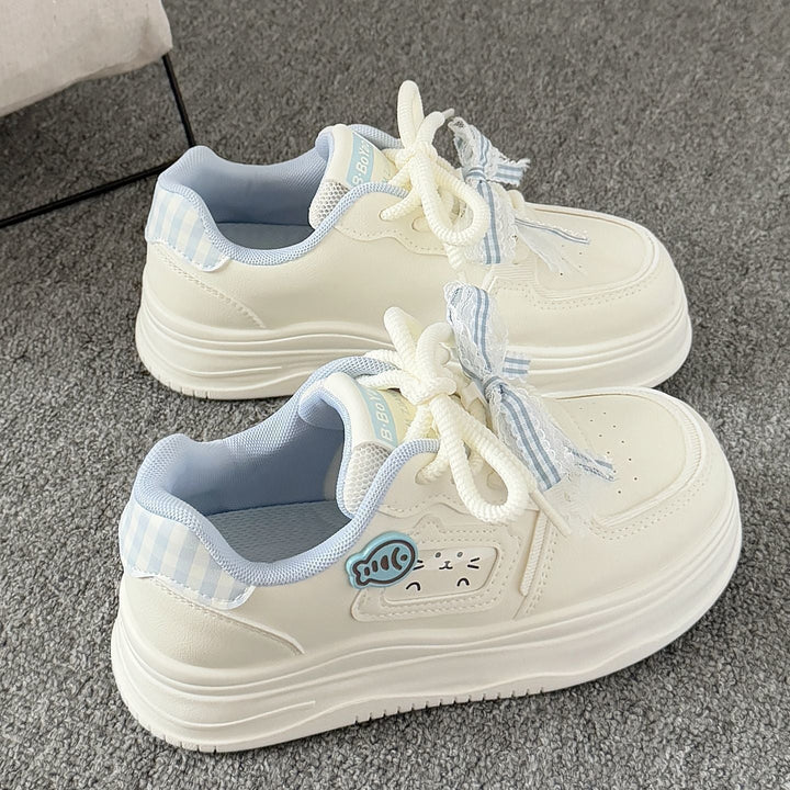 Damen Sportliche Sneakers mit verspieltem Katzenmotiv und bequemer Dämpfung Drune