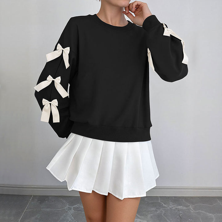 Damen Crop-Pullover mit Schleifen-Details Drune