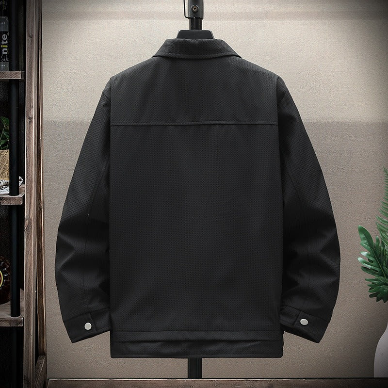 Herren Texturiertes Overshirt im Boxy‑Cut mit Druckknopfleiste & Pattentaschen Drune