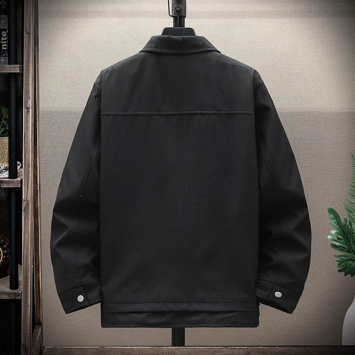 Herren Texturiertes Overshirt im Boxy‑Cut mit Druckknopfleiste & Pattentaschen Drune