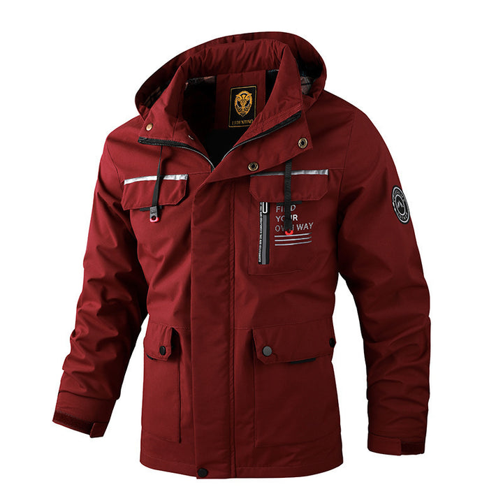 Herren nan urbaner Softshell-Parka mit Kapuze, verdecktem Zweiwege-Reißverschluss und Ärmeltasche Drune