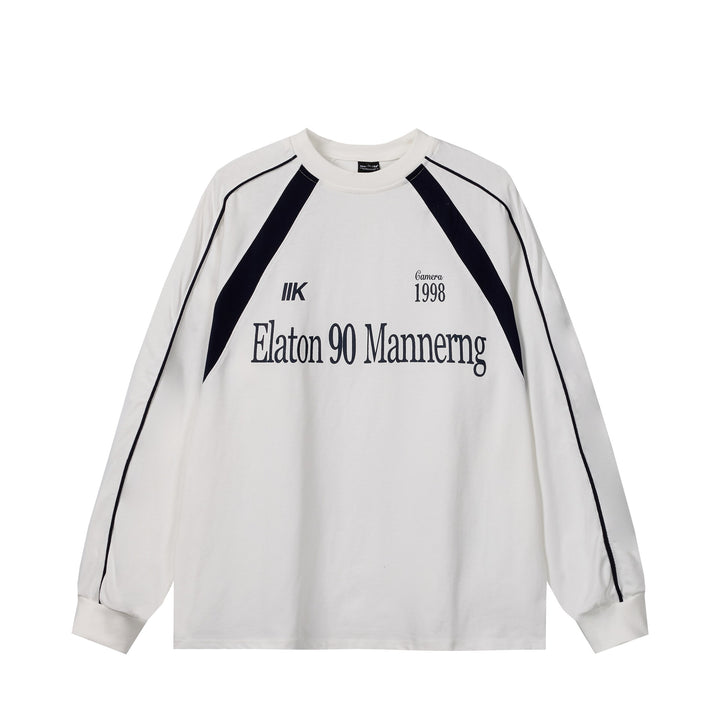 Unisex Oversize-Sweatshirt im Retro-Sportstil mit Raglanärmeln und Kontrastpaspel Drune