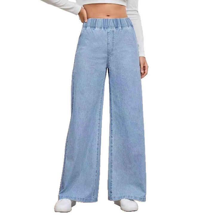 Damen Weite Denim-Hose mit elastischem Bund und lässigem Schnitt Drune