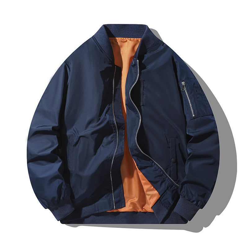 Herren Bomberjacke im Fliegerstil mit kontrastiertem Innenfutter, wasserabweisendem Nylon & Utility-Ärmeltasche Drune