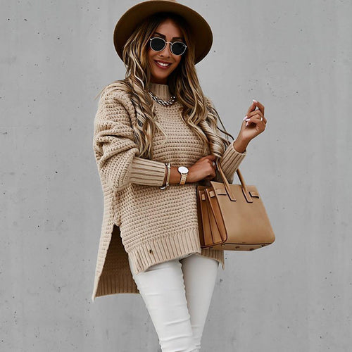 Damen Strickpullover mit strukturiertem Muster und weitem Schnitt Drune