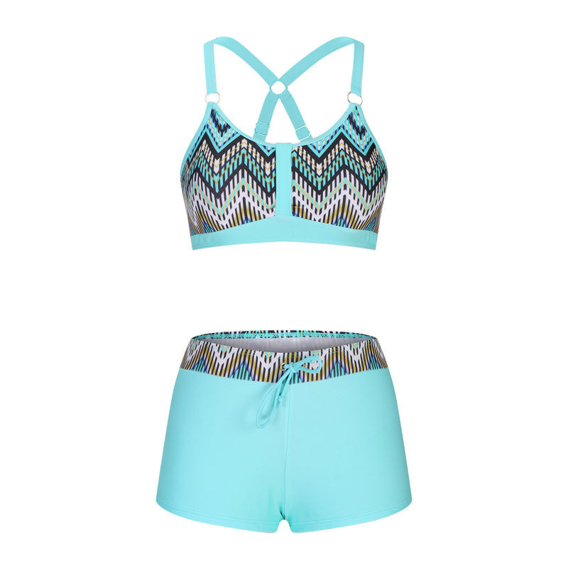 Drune | Bikini mit geometrischem Druck für Frauen | Schwarz