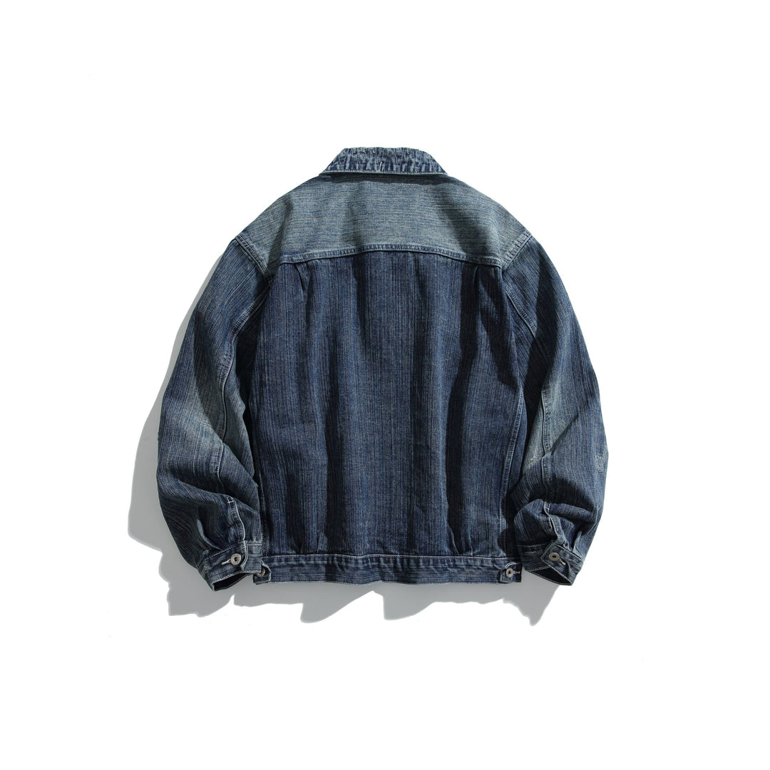 Unisex Oversize Jeansblouson im Vintage‑Look mit künstlichen Verschleißstellen und Brusttaschen Drune