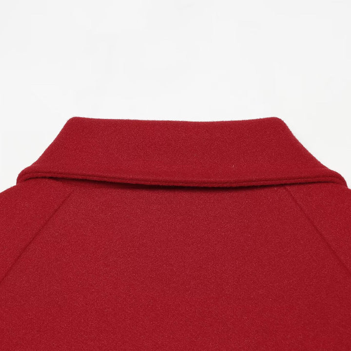 Damen Kurze Wollmix-Capejacke mit Raglanärmeln und Umschlagmanschetten Drune