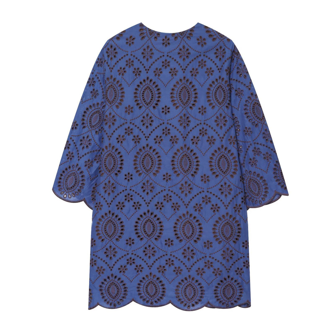 Damen Bestickte Broderie-Anglaise Tunika mit Ajour-Details Drune