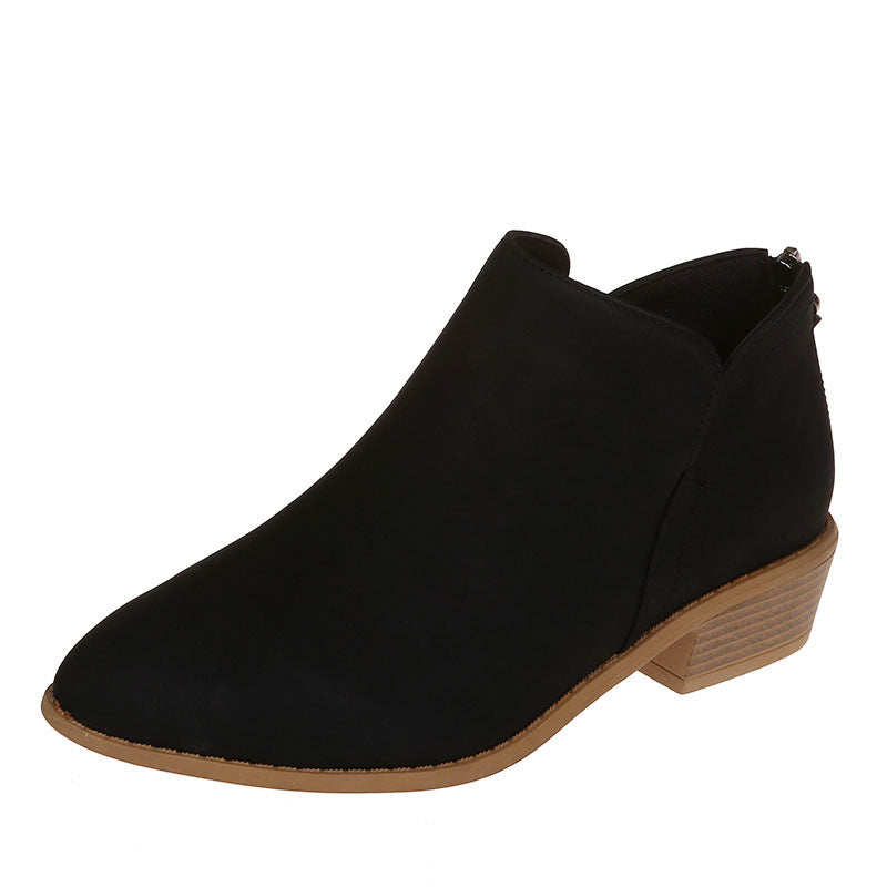 Damen nan schlanke knöchelhohe Stiefelette aus Microvelours mit verdecktem Fersenreissverschluss und leichtem Blockabsatz Drune