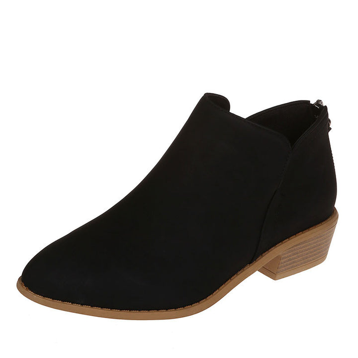 Damen nan schlanke knöchelhohe Stiefelette aus Microvelours mit verdecktem Fersenreissverschluss und leichtem Blockabsatz Drune